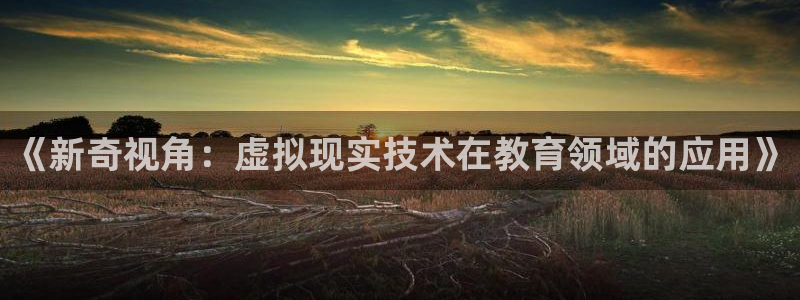 彩名堂旧版本：《新奇视角：虚拟现实技术在教育领域的应用》